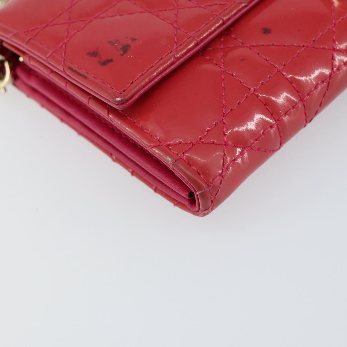 Christian Dior New Lock Pouch Cannage Quilt Patent Pink Patent_Leather Clutche & Pouche Bag (Pre-Owned)