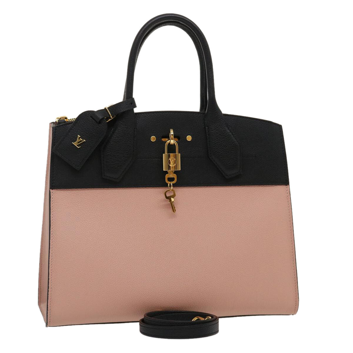 Louis Vuitton City Steamer Handbag Leather Pink Leather Bag