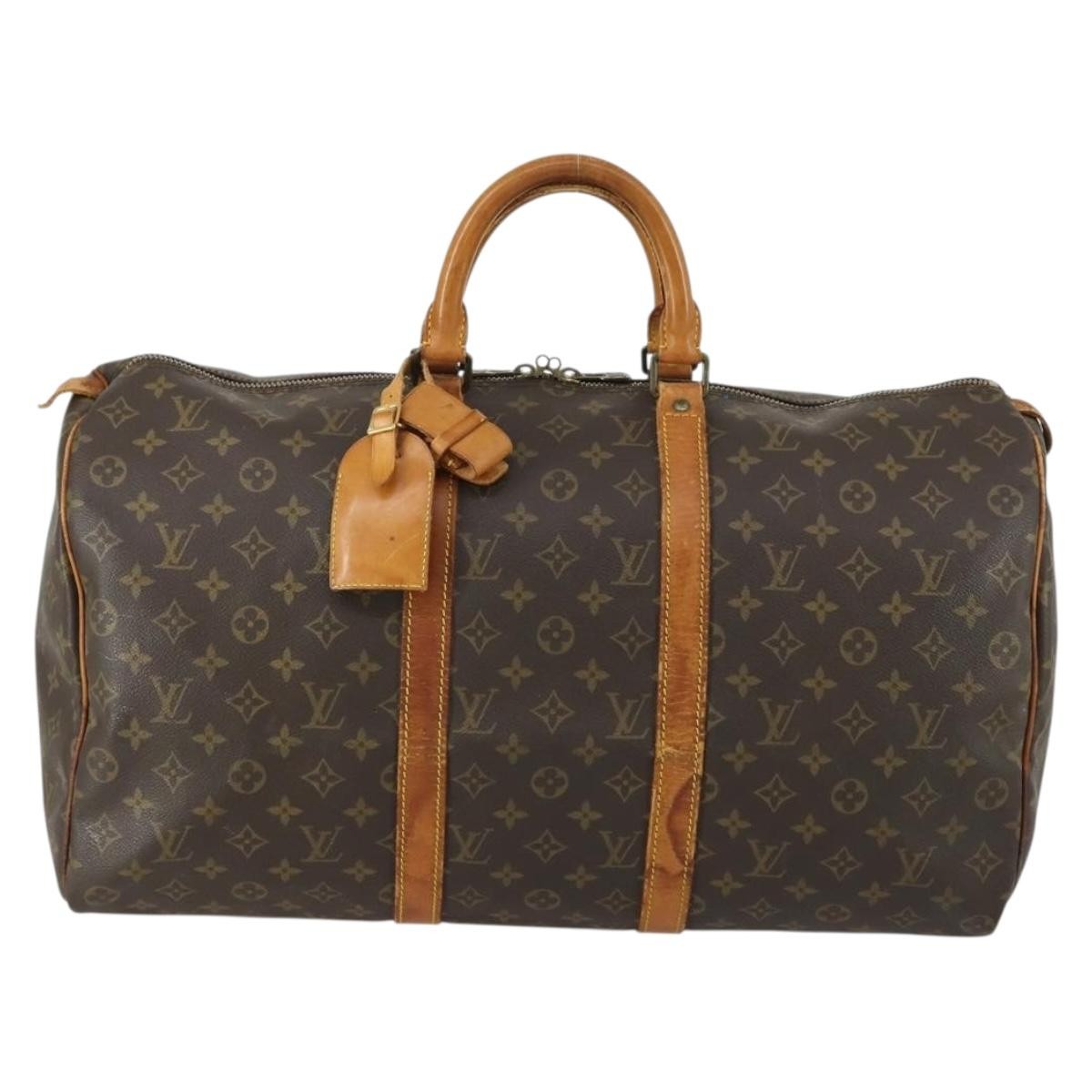 Louis Vuitton Keepall Bag Monogram Canvas Brown Canvas Travel Bag