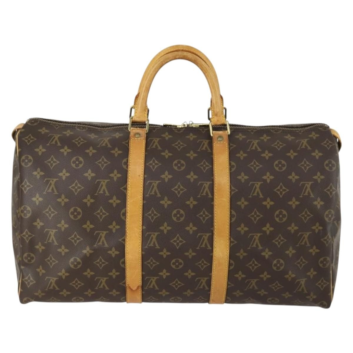 Louis Vuitton Keepall Bag Monogram Canvas Brown Canvas Travel Bag