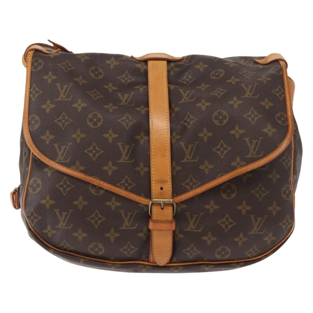 Louis Vuitton Saumur Handbag Monogram Canvas Brown Canvas Shoulder Bag