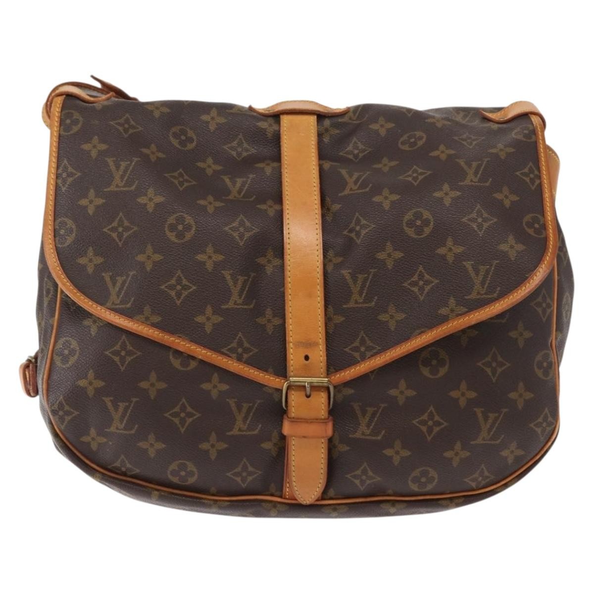 Louis Vuitton Saumur Handbag Monogram Canvas Brown Canvas Shoulder Bag