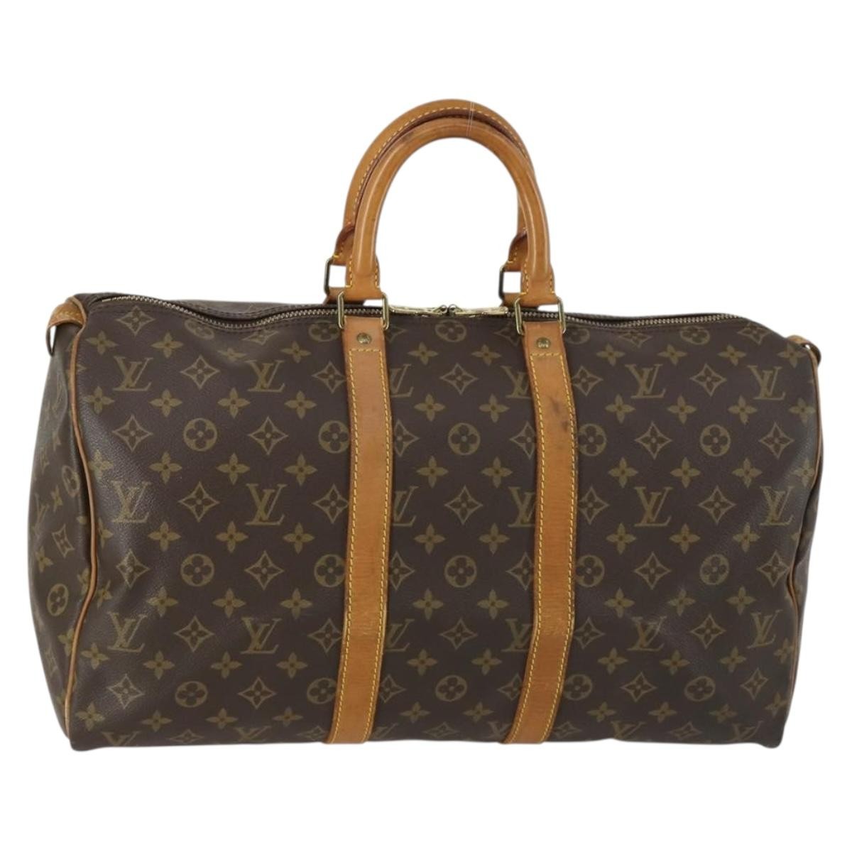 Louis Vuitton Keepall Bag Monogram Canvas Brown Canvas Travel Bag