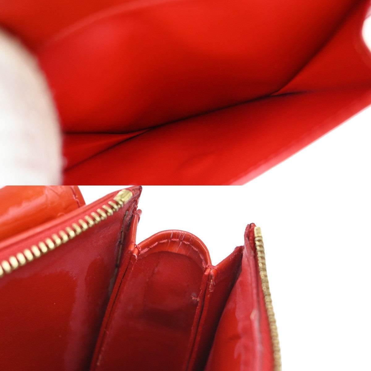 Louis Vuitton Mott Handbag Monogram Vernis Red Patent_Leather Clutche & Pouche Bag