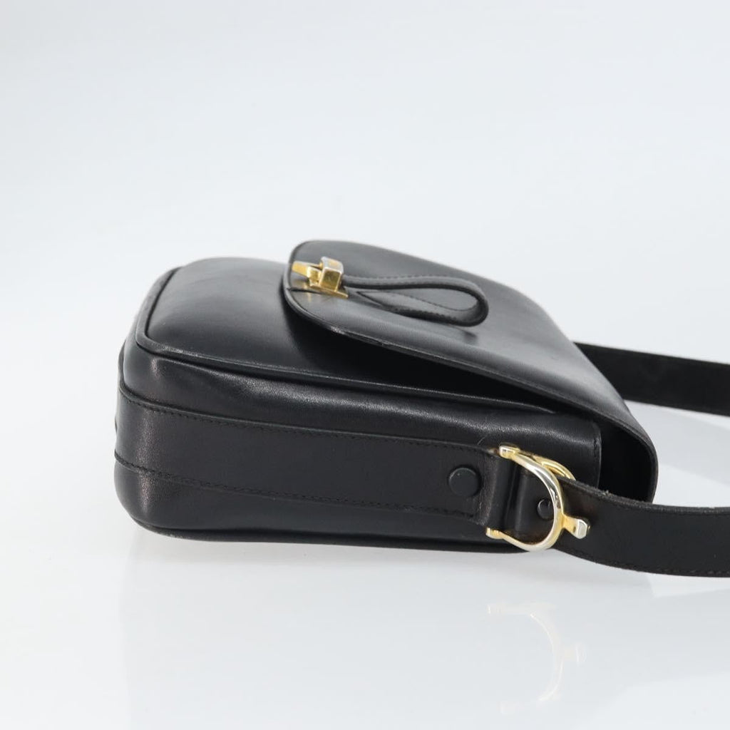 Celine Vintage Shoulder Bag Leather Black Leather Shoulder Bag Bag