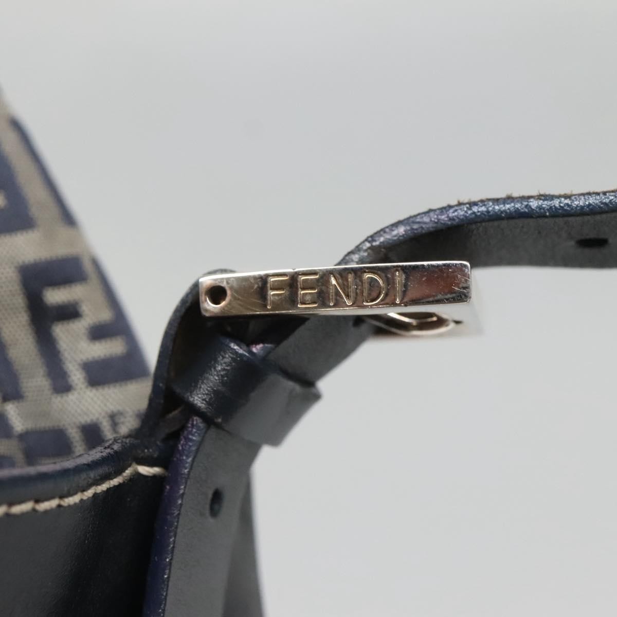 Fendi Ff Logo Mon Tresor Bucket Bag Printed Shearling With Leather Navy Canvas Shoulder Bag Bag