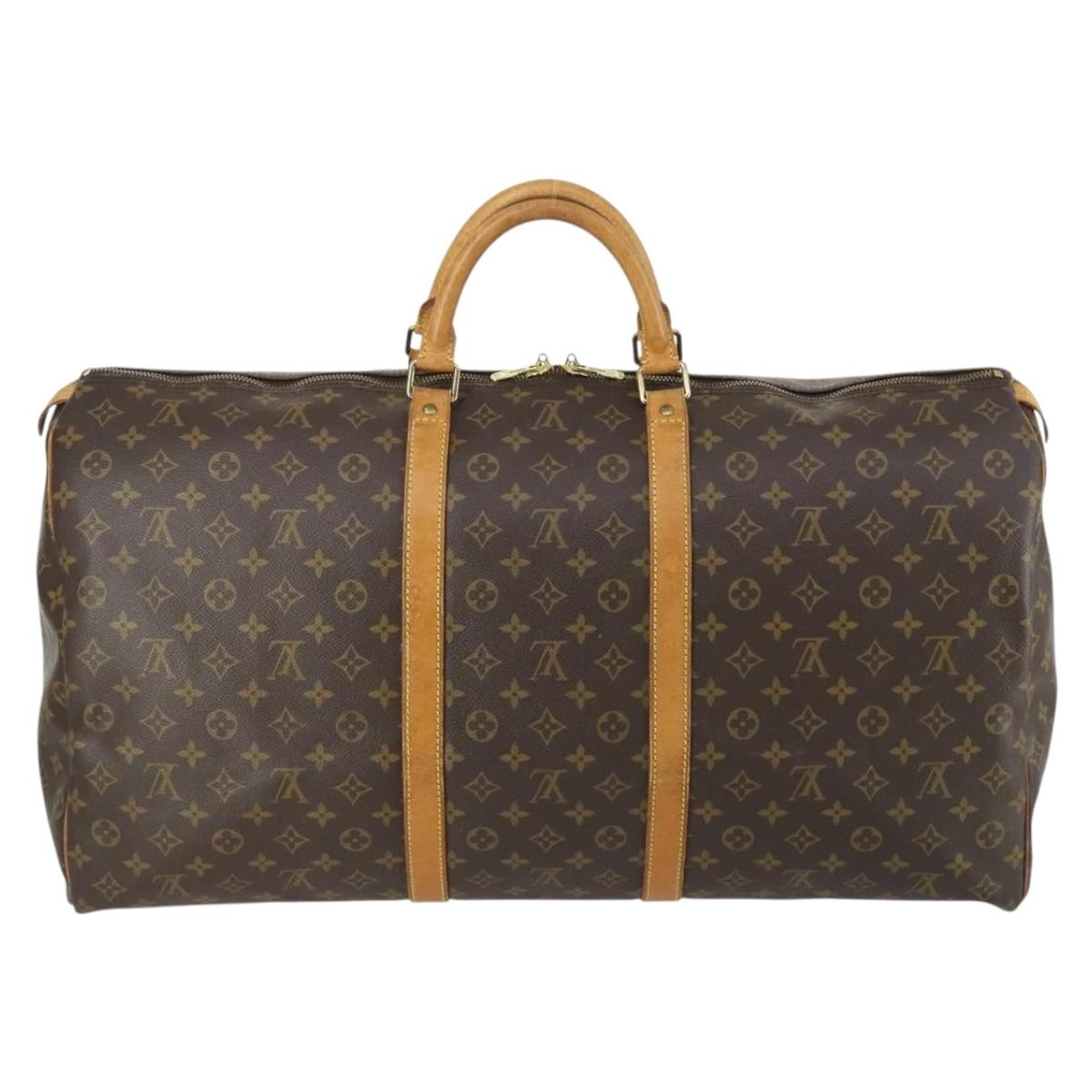 Louis Vuitton Keepall Bag Monogram Canvas Brown Canvas Travel Bag