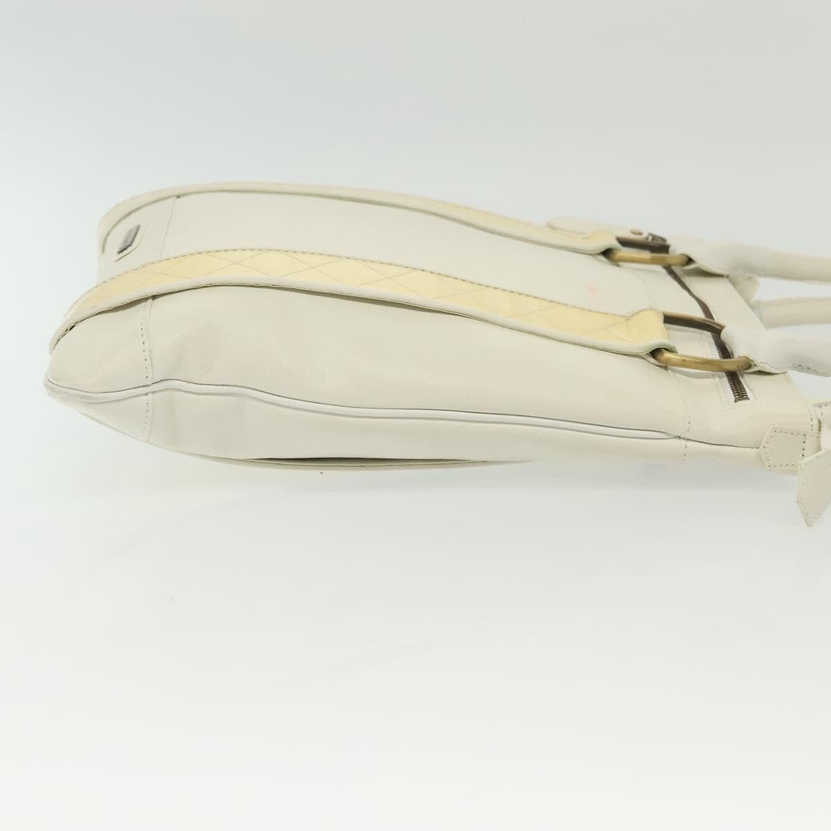 Burberry Vintage Tote Leather White Leather Tote Bag