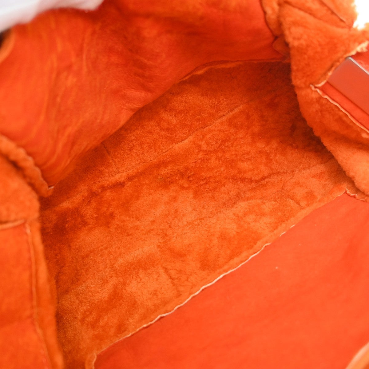 Chanel Flap Shoulder Bag Shearling And Suede Orange Fur Shoulder Bag Bag