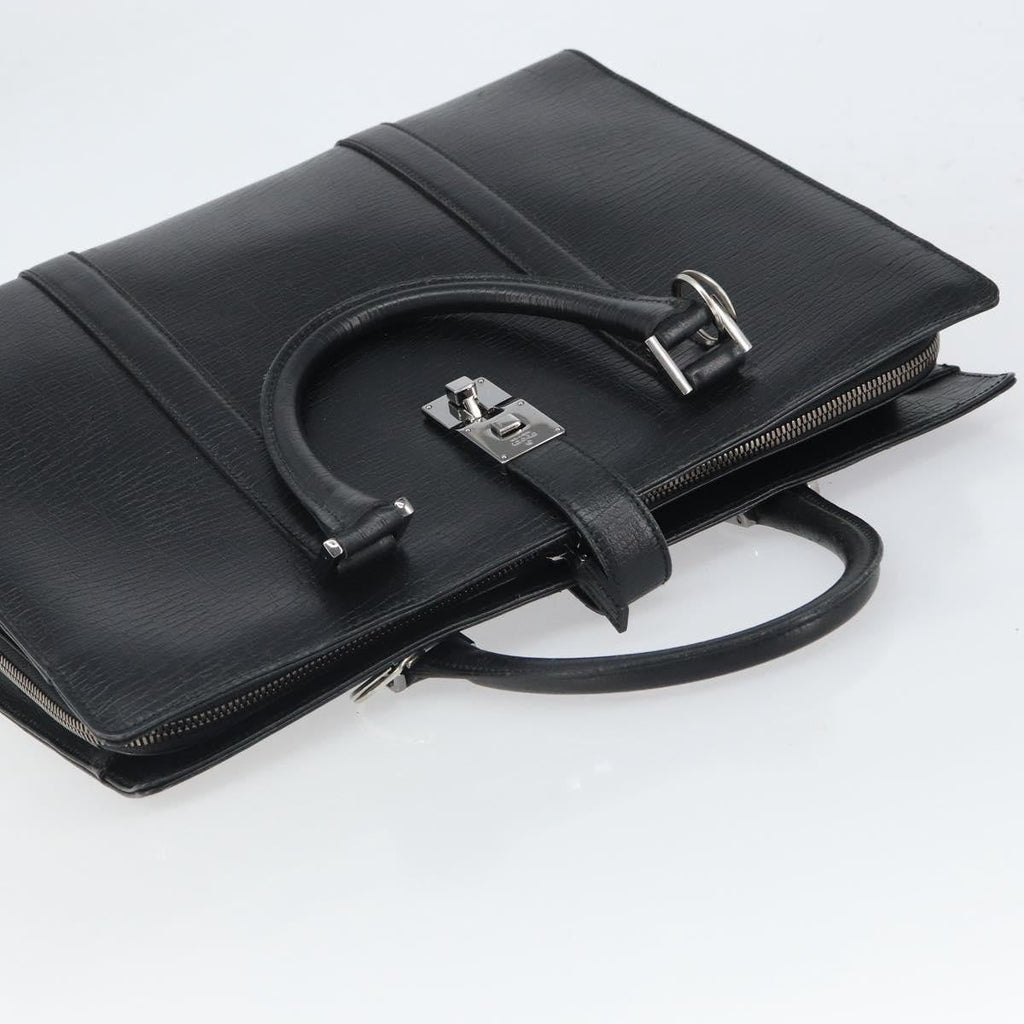 Gucci Vintage Handbag Leather Black Leather Handbag (Pre-Owned)