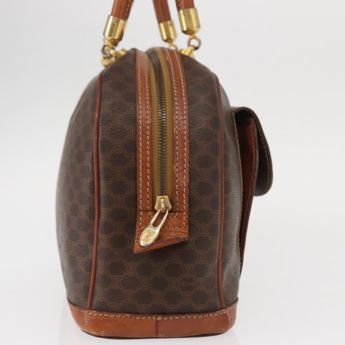 Celine Vintage Macadam Handbag Canvas And Leather Brown Canvas Handbag