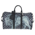 Louis Vuitton Keepall Bandouliere Bag Limited Edition Chapman Savane Monogram Canvas Navy Canvas Travel Bag