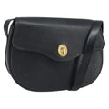 Christian Dior Vintage Cd Logo Shoulder Bag Leather Black Leather Shoulder Bag Bag (Pre-Owned)