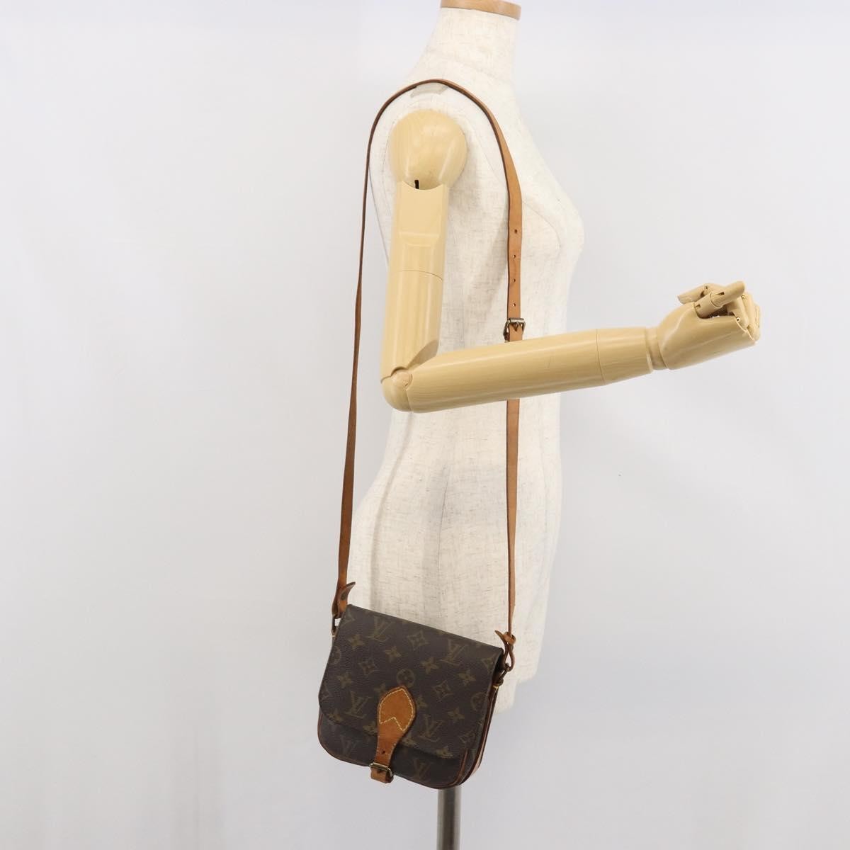 Louis Vuitton Cartouchiere Handbag Monogram Canvas Brown Canvas Shoulder Bag