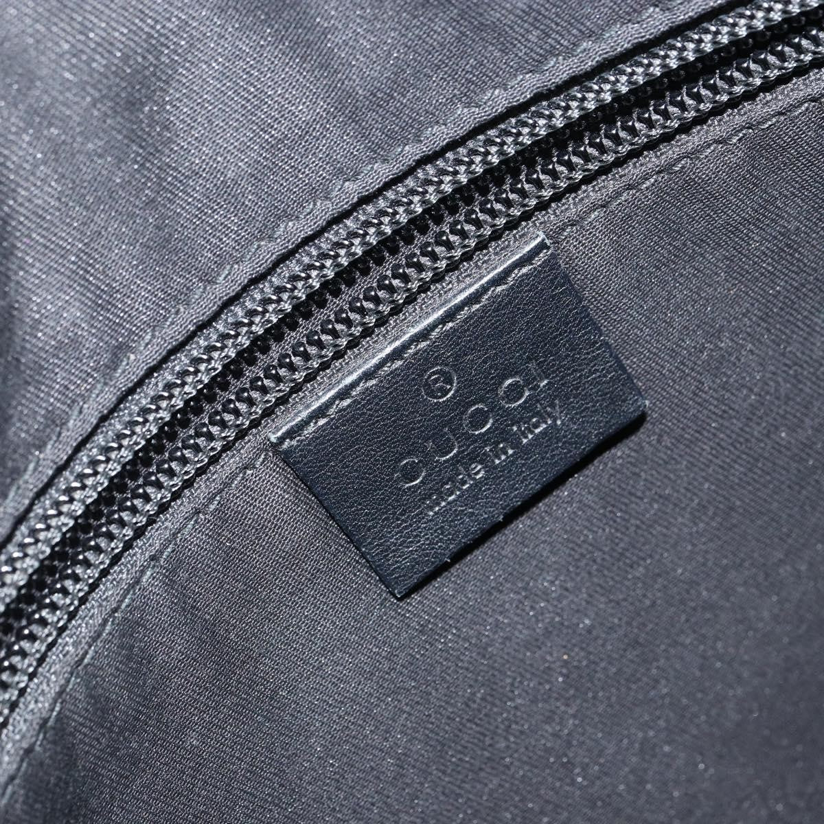 Gucci Zip Messenger Bag Gg Canvas With Perforated Leather Navy Canvas Shoulder Bag Bag (Pre-Owned)