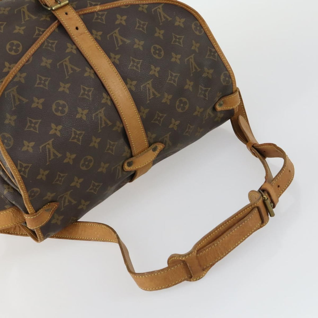 Louis Vuitton Saumur Handbag Monogram Canvas Brown Canvas Shoulder Bag