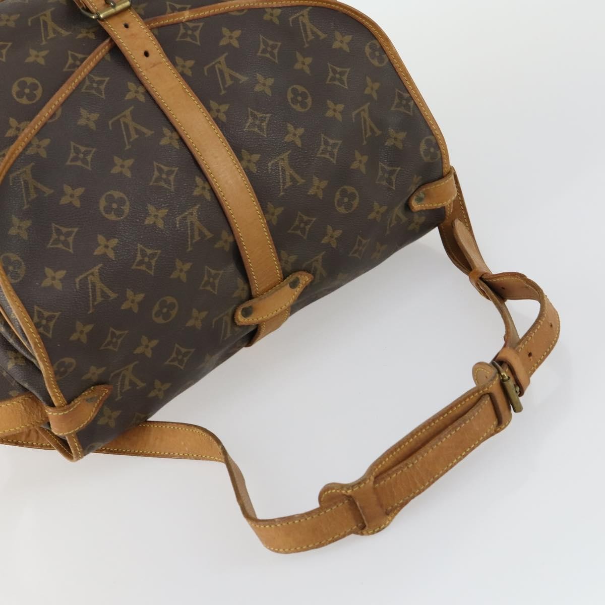 Louis Vuitton Saumur Handbag Monogram Canvas Brown Canvas Shoulder Bag