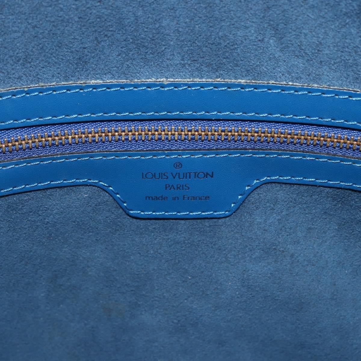 Louis Vuitton Lussac Handbag Epi Leather Blue Leather Shoulder Bag