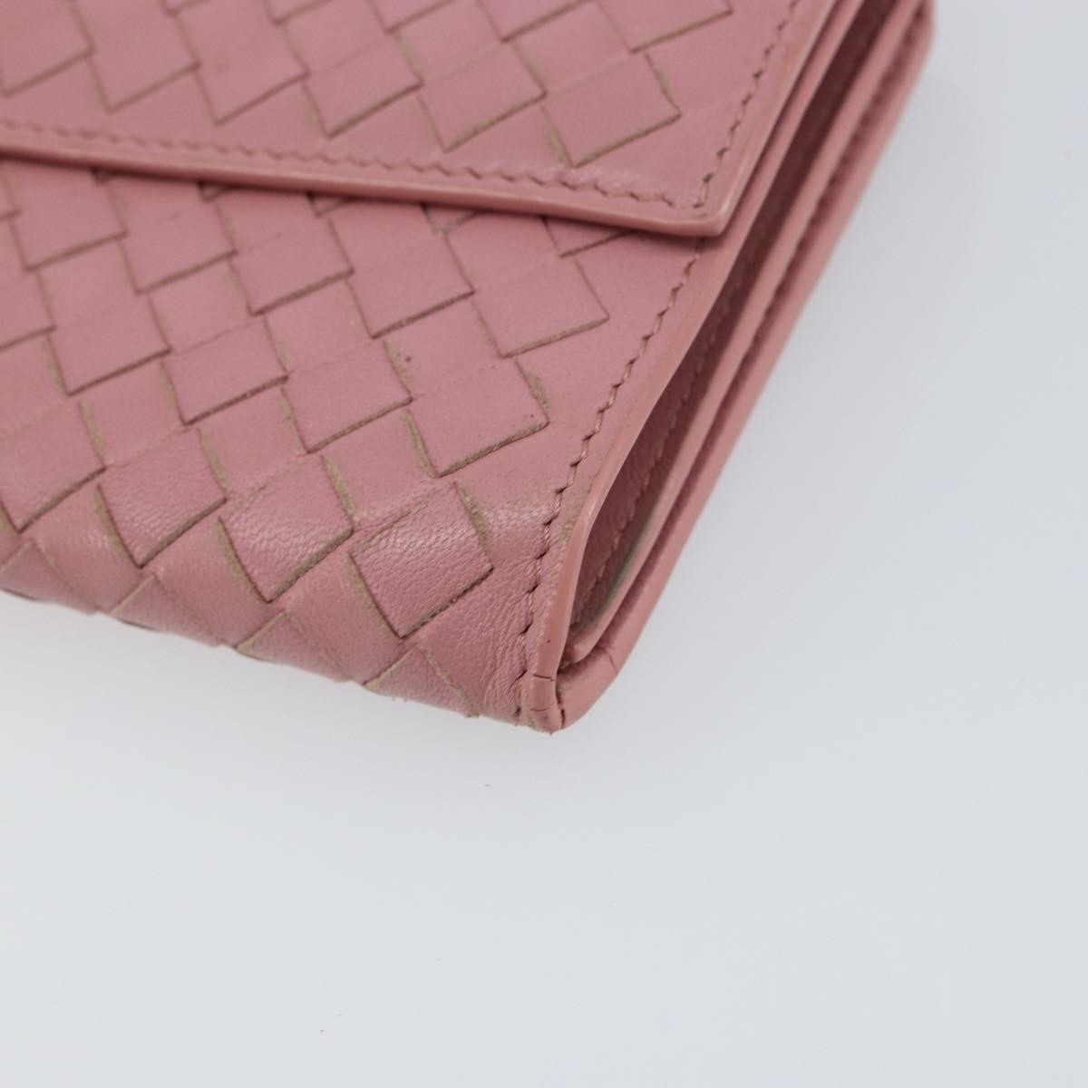 Bottega Veneta Intrecciato Long Zip  Wallet Leather Pink Leather Wallets Accessory