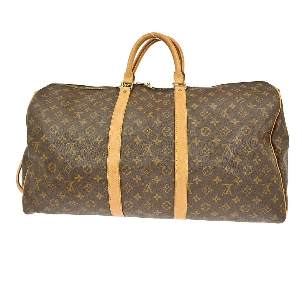 Louis Vuitton Keepall Bandouliere Bag Monogram Canvas Brown Canvas Travel Bag