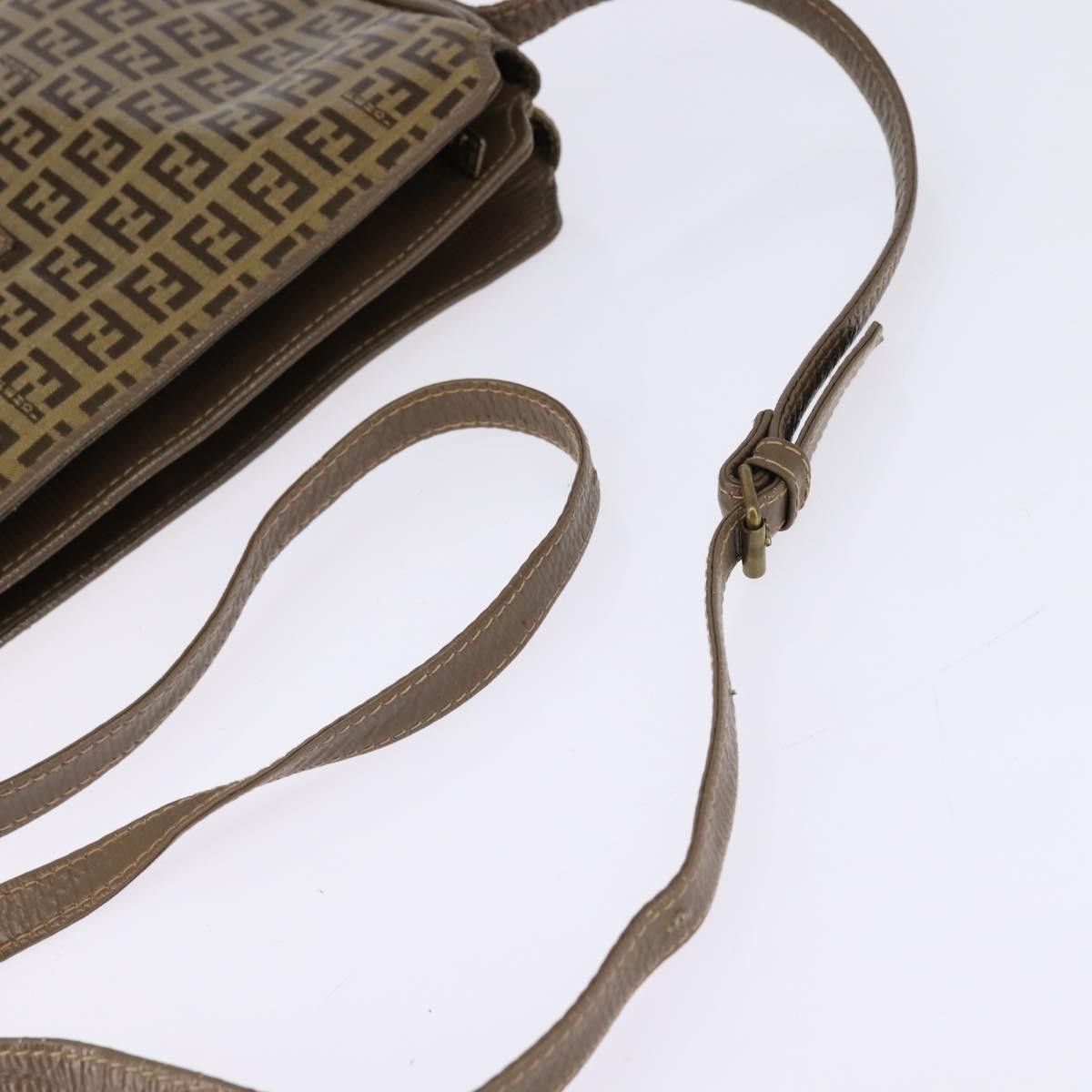 Fendi Vintage Zip Crossbody Bag Zucchino Canvas Beige Canvas Shoulder Bag Bag