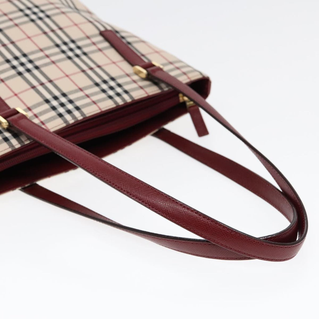 Burberry Nova Check Tote Canvas And Leather Beige Canvas Tote Bag