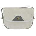 Christian Dior Vintage Honeycomb Flap Crossbody Bag Canvas And Leather White Canvas Shoulder Bag Bag (Pre-Owned)