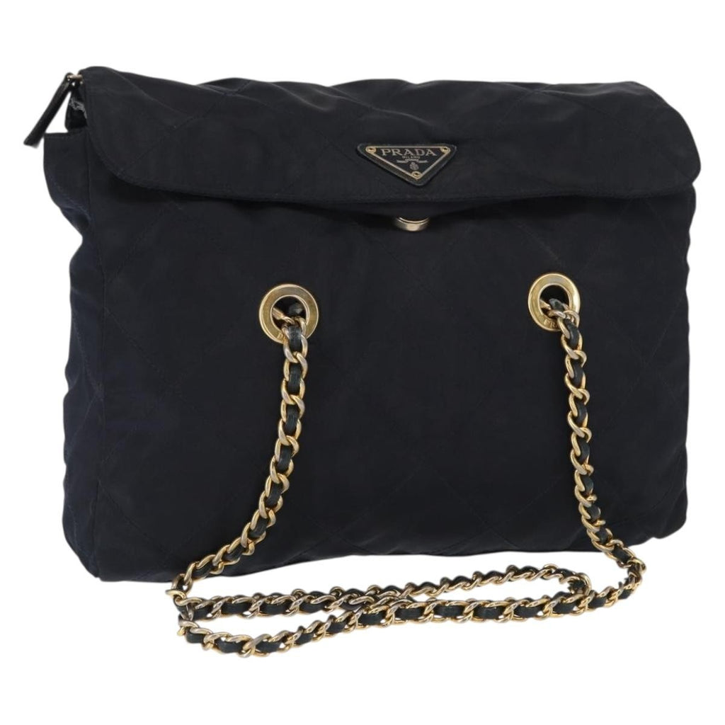 Prada Chain Shoulder Bag Tessuto Navy Nylon Shoulder Bag Bag