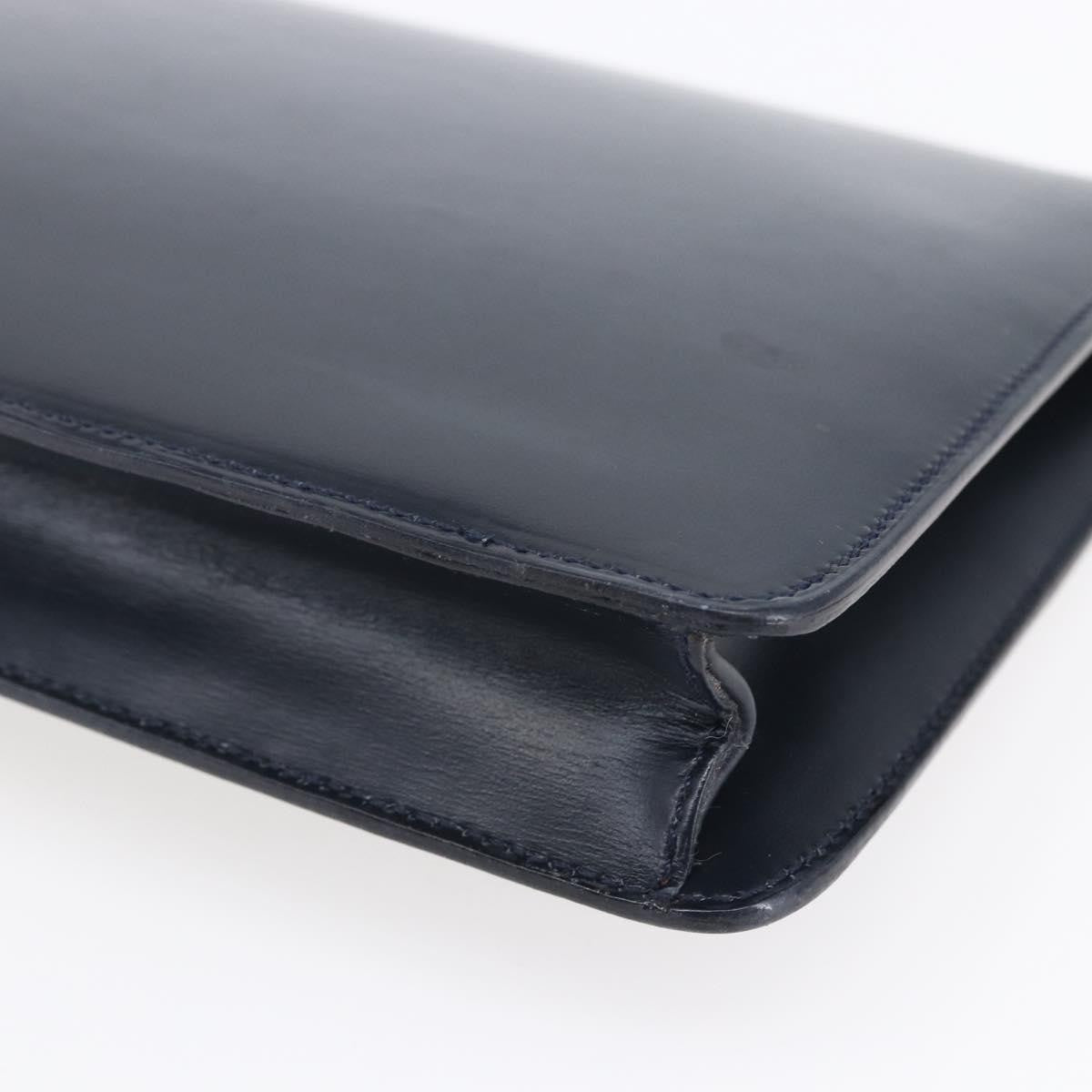Celine Clutch Bag Leather Navy Leather Clutche & Pouche Bag