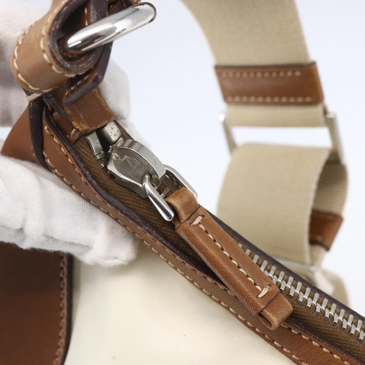 Prada Vintage Shoulder Bag Nylon And Leather Beige Nylon Shoulder Bag Bag