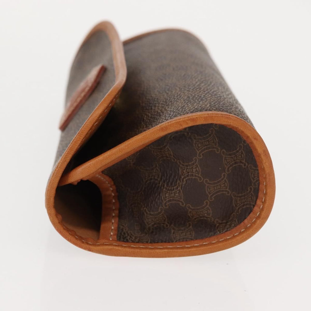 Celine Macadam Pochette Canvas And Leather Brown Canvas Clutche & Pouche Bag