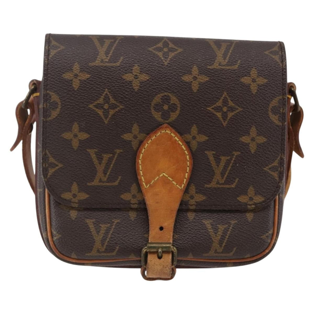 Louis Vuitton Cartouchiere Handbag Monogram Canvas Brown Canvas Shoulder Bag