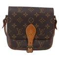 Louis Vuitton Cartouchiere Handbag Monogram Canvas Brown Canvas Shoulder Bag