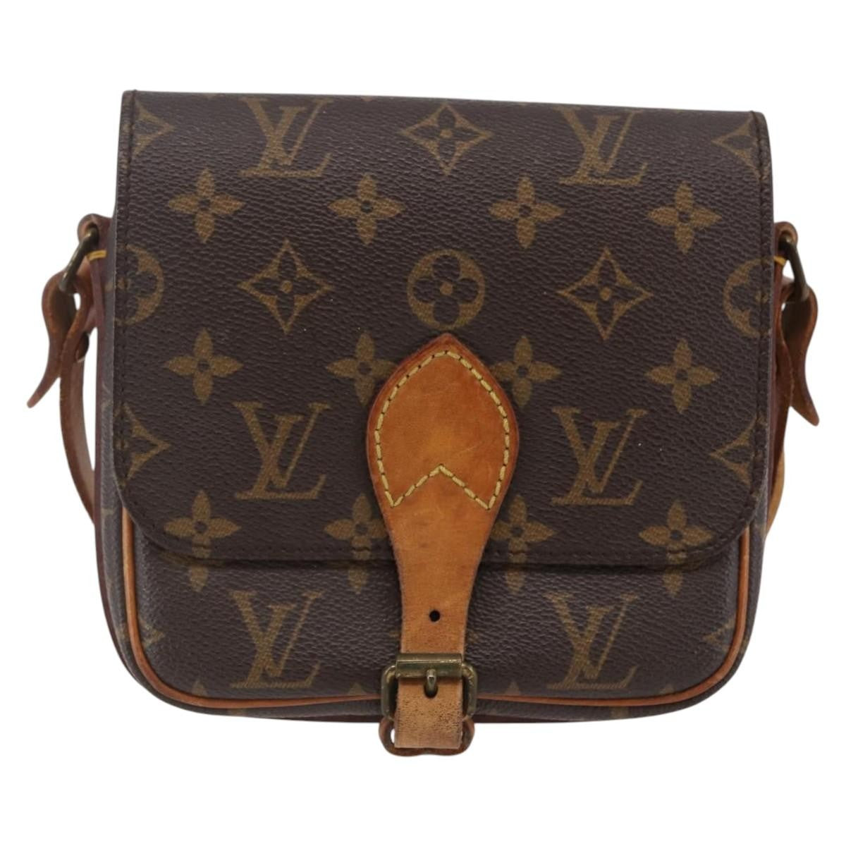 Louis Vuitton Cartouchiere Handbag Monogram Canvas Brown Canvas Shoulder Bag