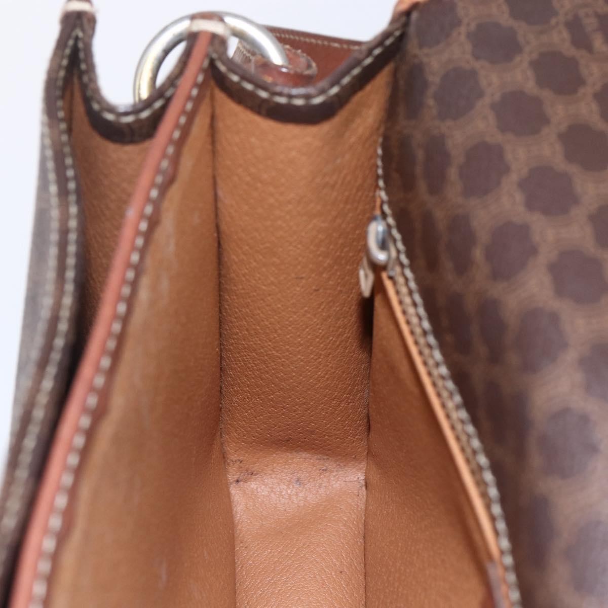 Celine Flap Shoulder Bag Canvas Brown Canvas Shoulder Bag Bag