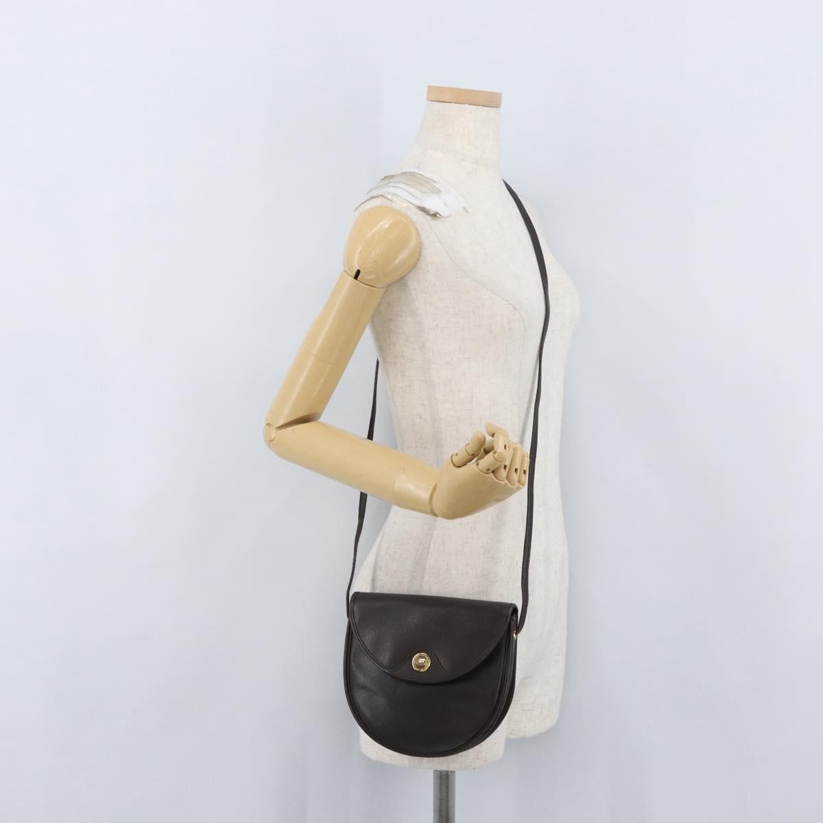 Christian Dior Vintage Cd Logo Shoulder Bag Leather Brown Leather Shoulder Bag Bag (Pre-Owned)
