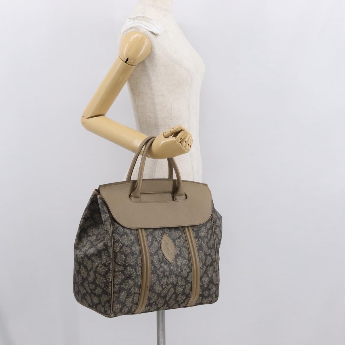 Saint Laurent Vintage Handbag Pvc Leather Gray Pvc Handbag (Pre-Owned)