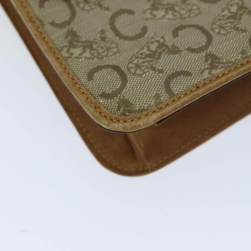 Celine C Macadam Shoulder Bag Canvas Beige Canvas Shoulder Bag Bag