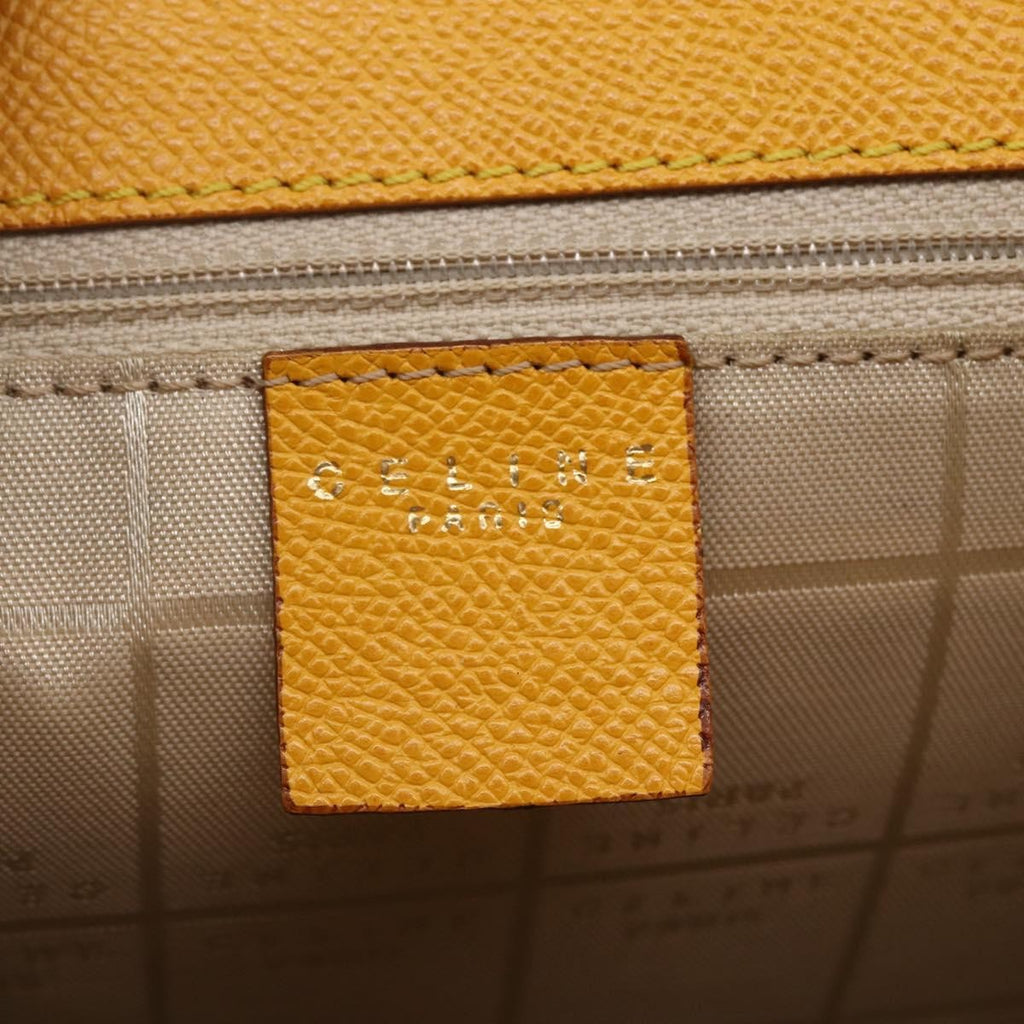 Celine Vintage Shoulder Bag Leather Yellow Leather Shoulder Bag Bag