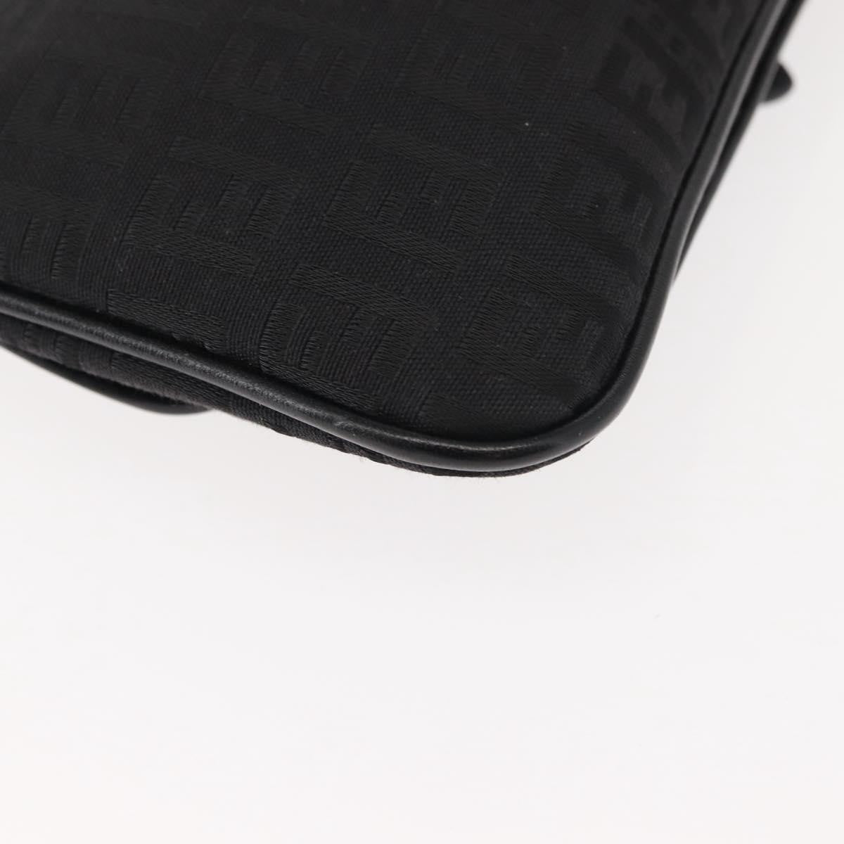 Fendi Ff Logo Pouch Canvas Black Canvas Clutche & Pouche Bag