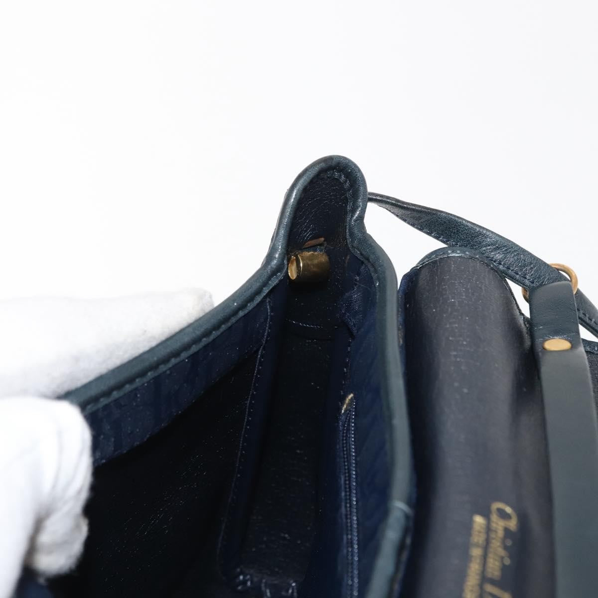 Christian Dior Vintage Trotter Shoulder Bag Canvas Navy Canvas Shoulder Bag Bag (Pre-Owned)