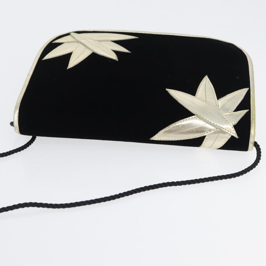 Saint Laurent Vintage Flap Crossbody Bag Velvet Black Velvet Shoulder Bag Bag (Pre-Owned)
