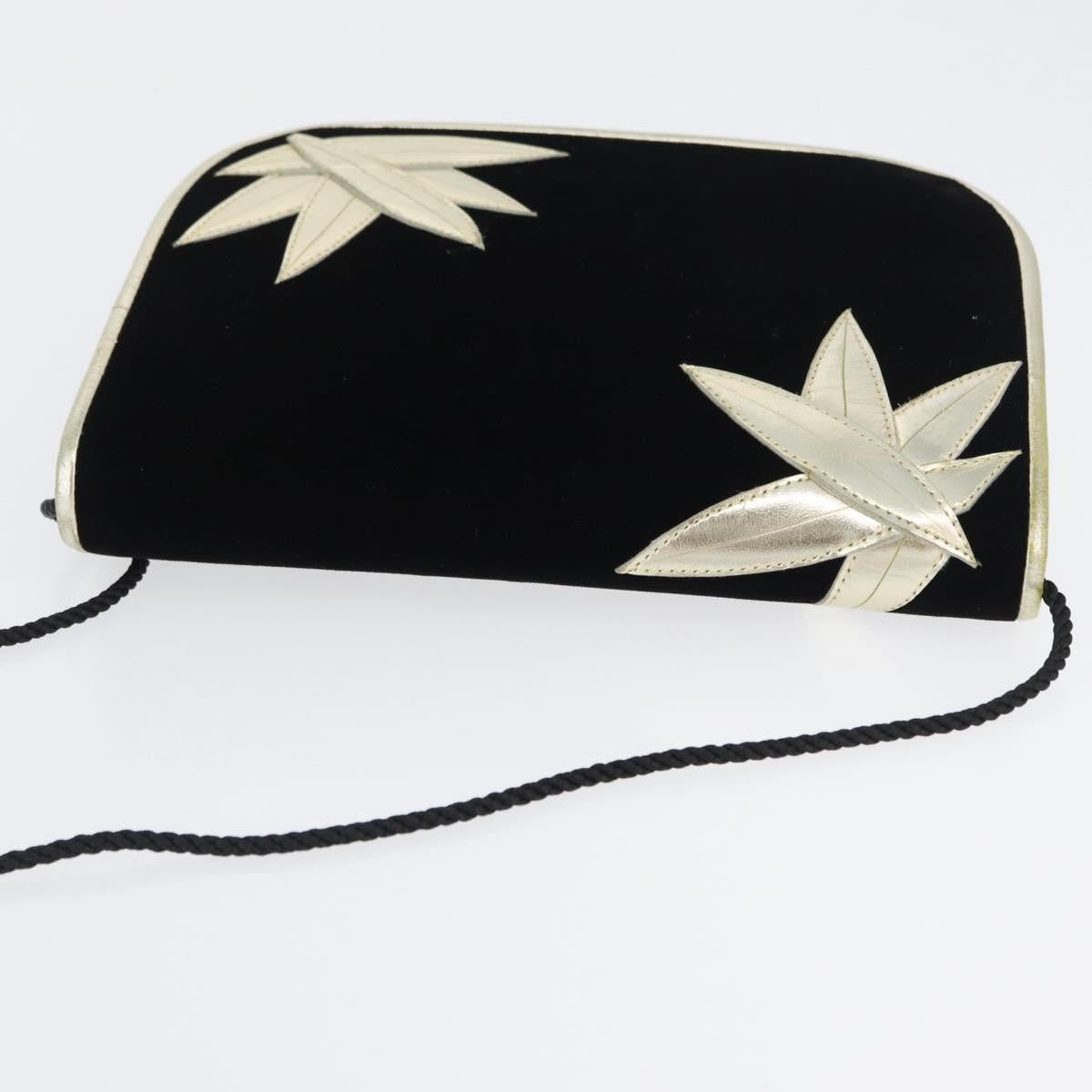 Saint Laurent Vintage Flap Crossbody Bag Velvet Black Velvet Shoulder Bag Bag (Pre-Owned)