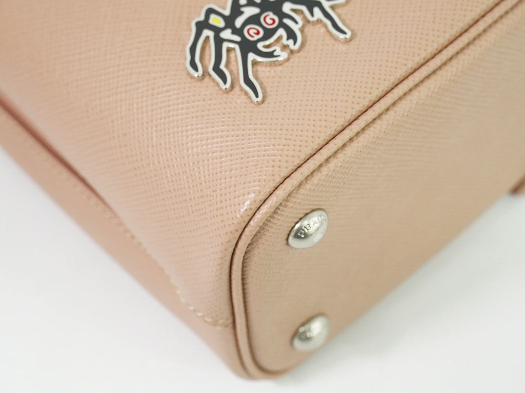 Prada Panier Bucket Bag Saffiano Leather Beige Leather Bag