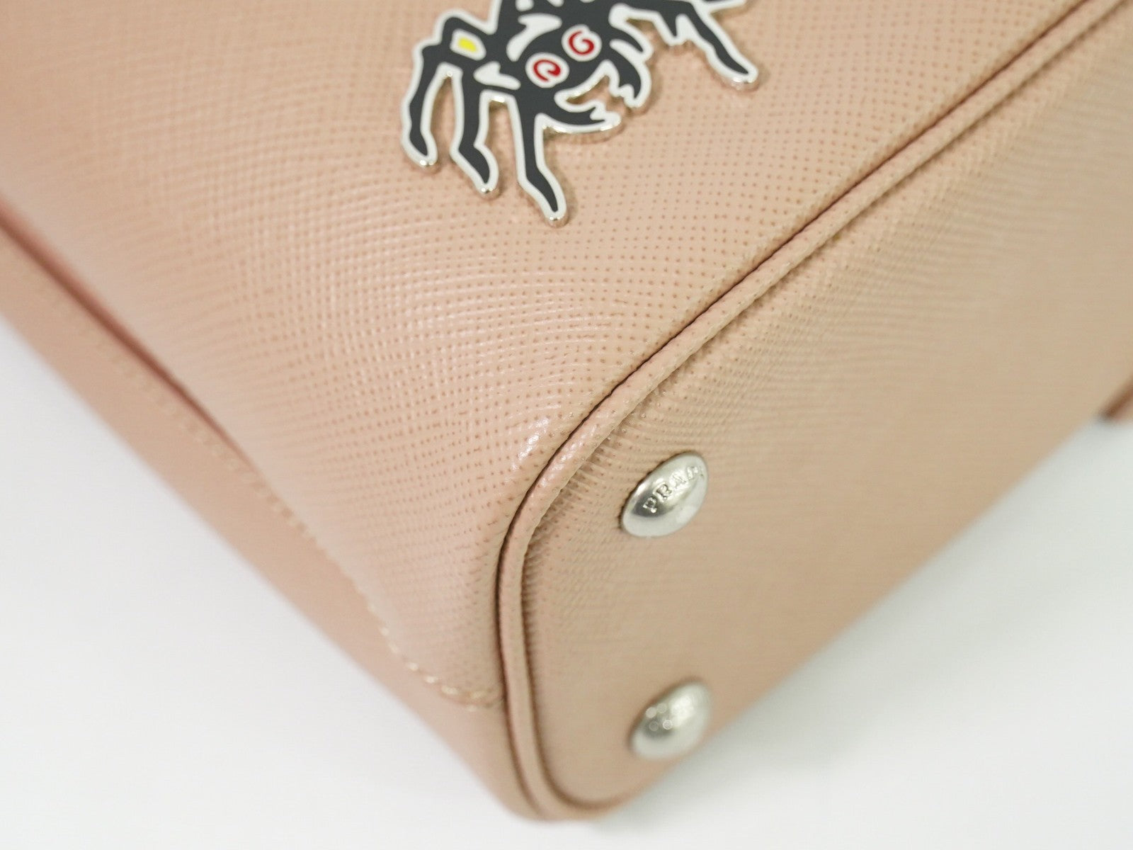 Prada Panier Bucket Bag Saffiano Leather Beige Leather Bag