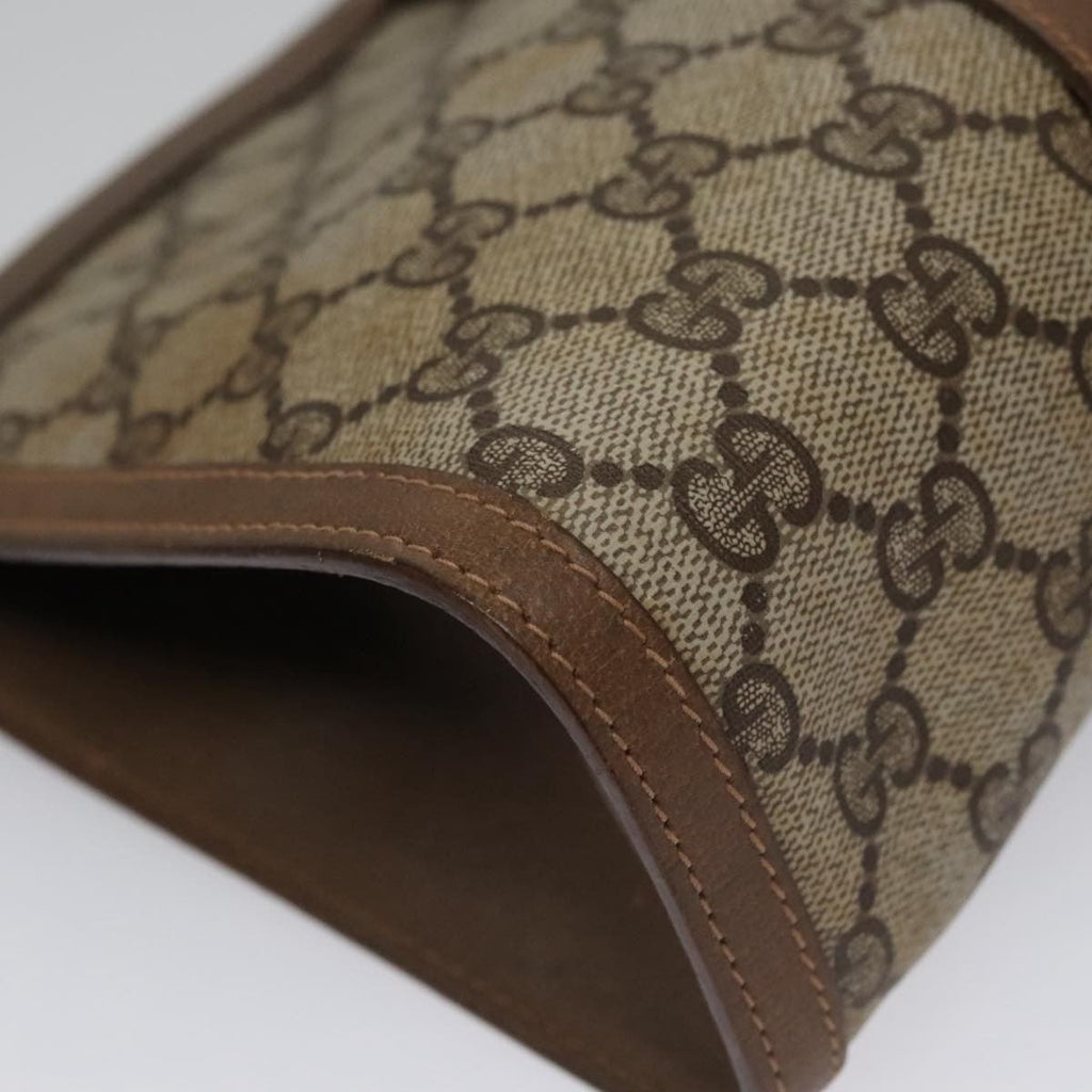 Gucci Sherry Line Pouch Canvas Beige Canvas Clutche & Pouche Bag (Pre-Owned)