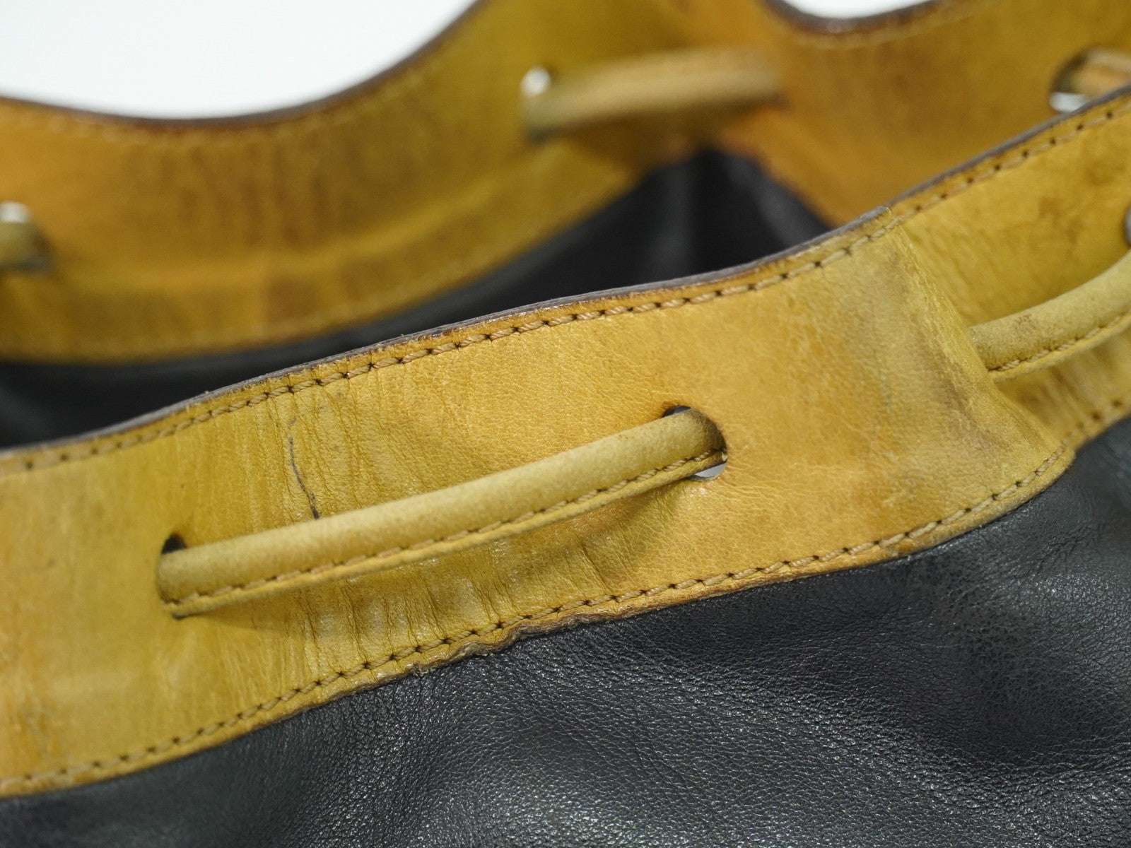 Celine Bucket Sangle Black And Brown Leather Black Leather Shoulder Bag Bag