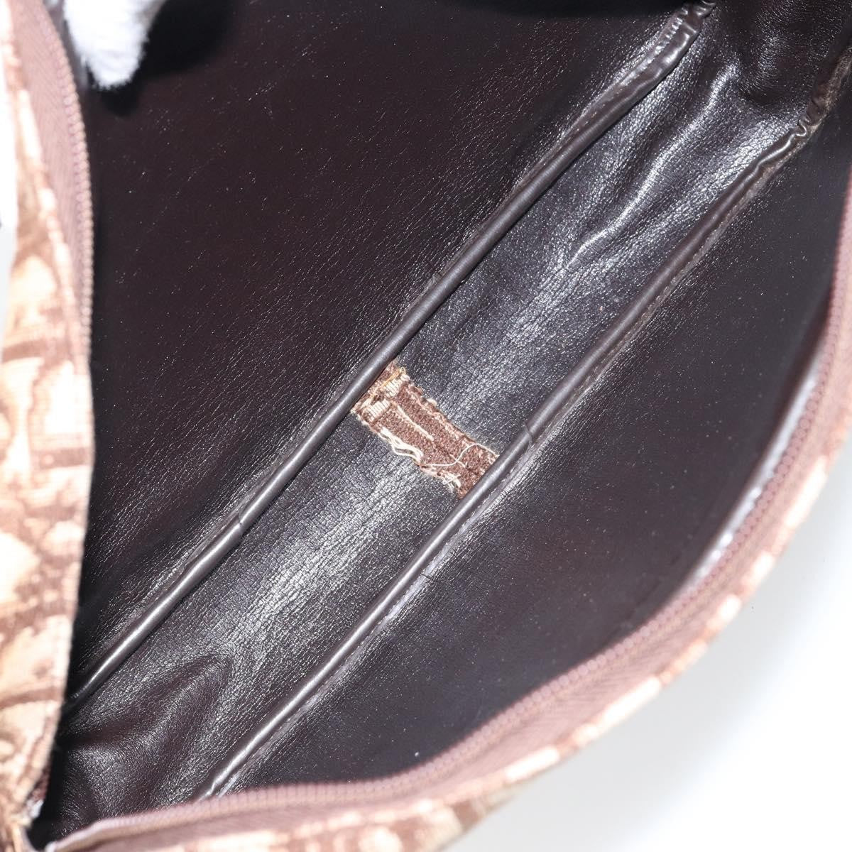 Christian Dior Vintage Trotter Crossbody Bag Diorissimo Coated Canvas Brown Canvas Shoulder Bag Bag (Pre-Owned)