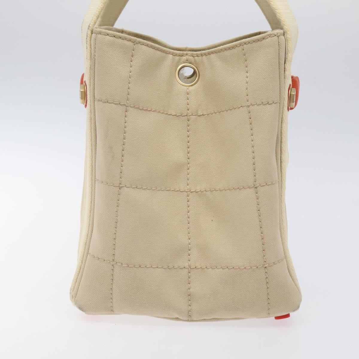 Chanel Chocolate Bar Coco Mark Handbag Canvas Beige Canvas Handbag