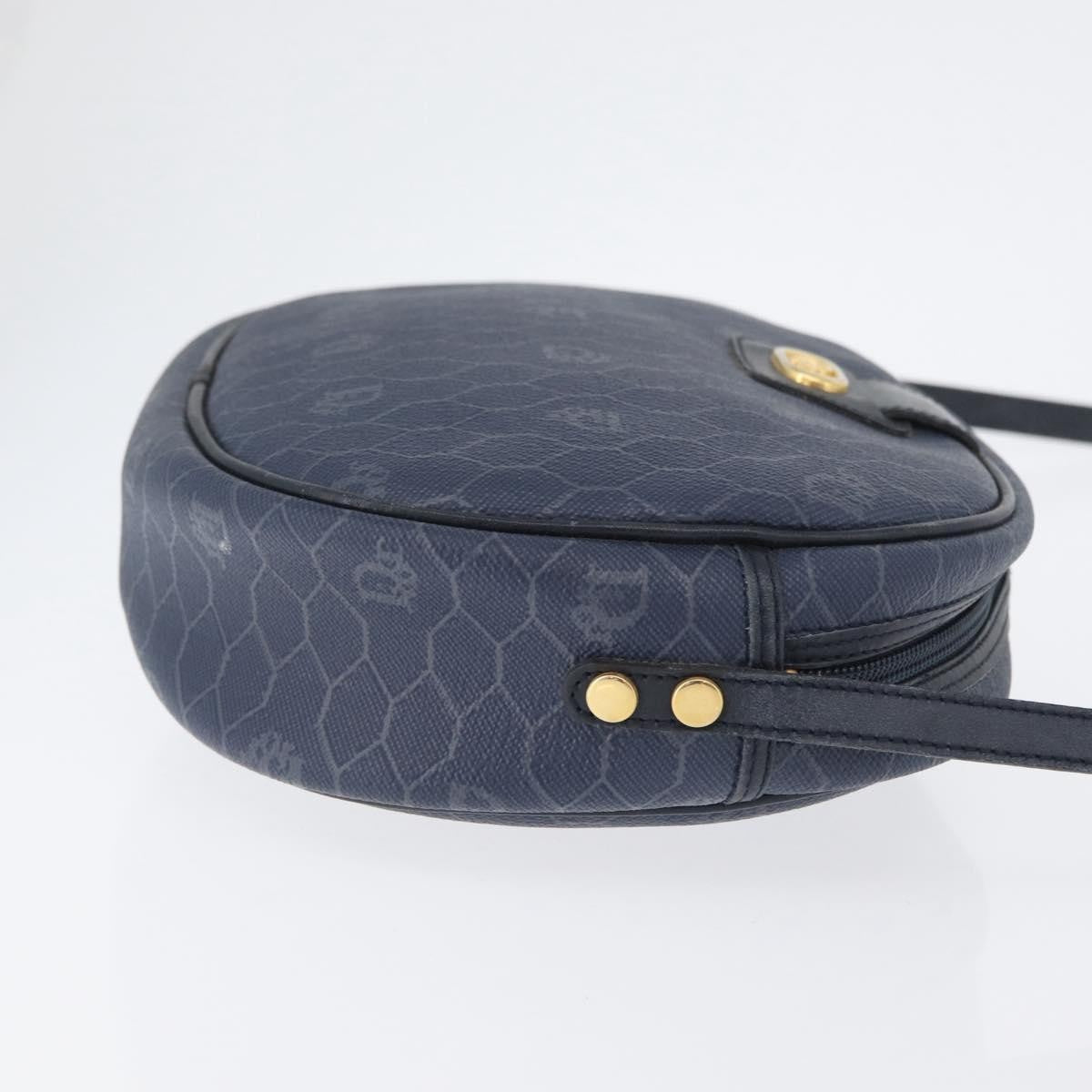 Christian Dior Vintage Honeycomb Shoulder Bag Canvas Navy Canvas Shoulder Bag Bag (Pre-Owned)